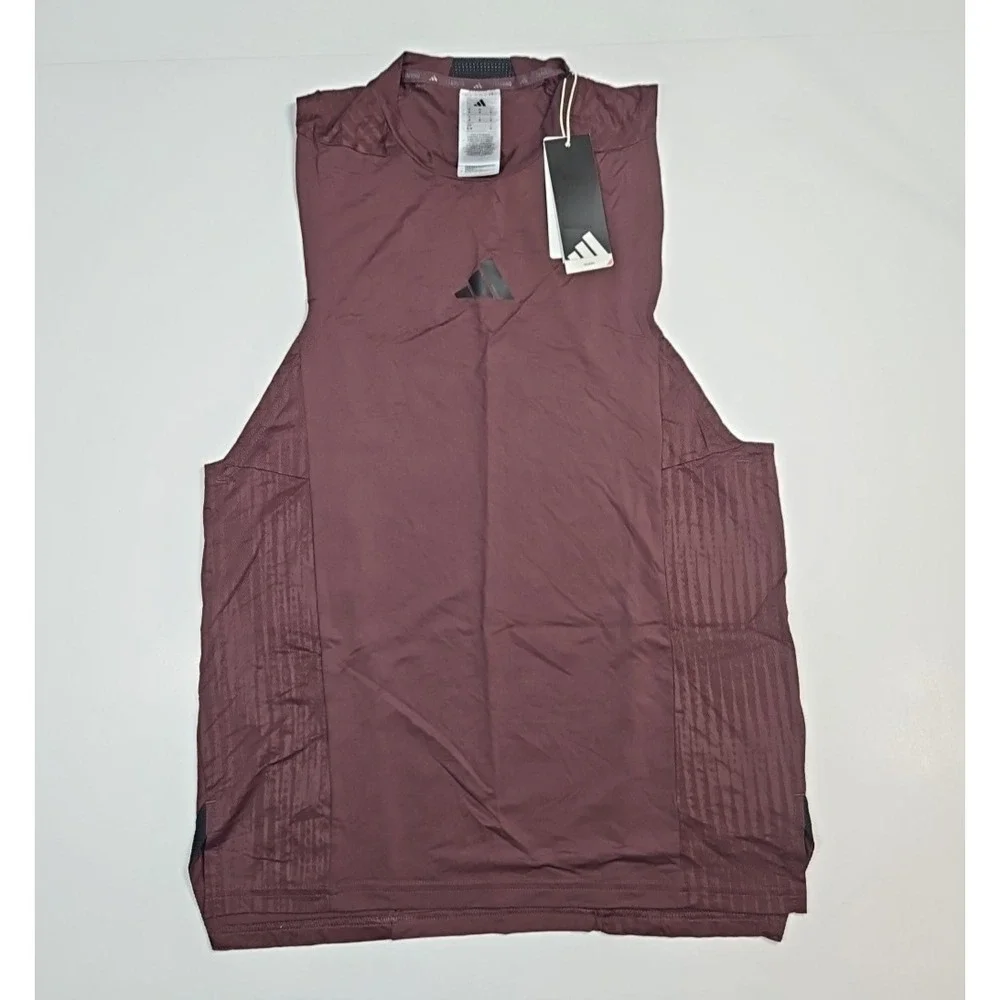Adidas Mens Maroon ClimaCool Sleeveless Training Tank Top Size Medium‎ NWT